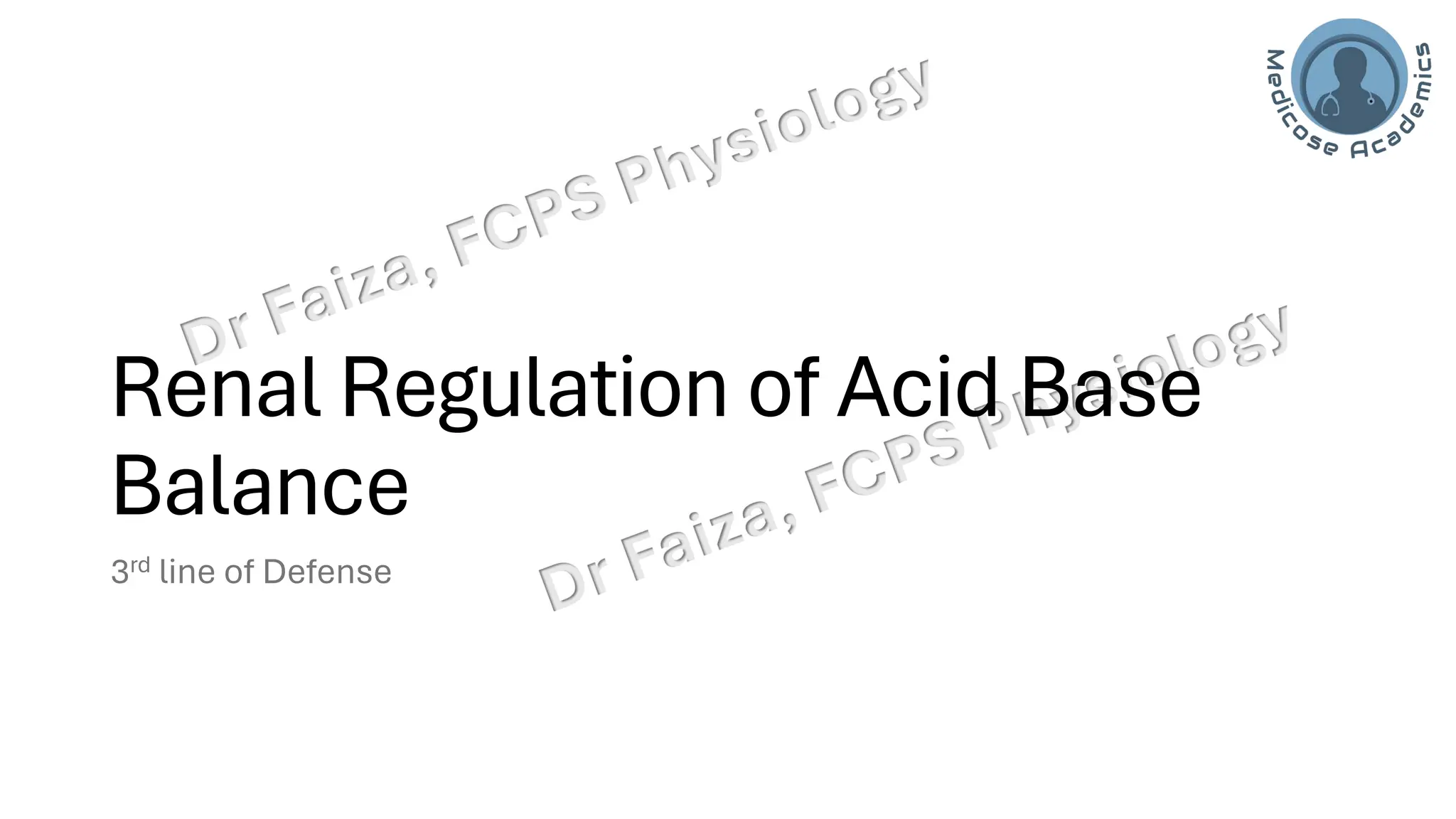 Acid base balance; interpretation & lines of defence
