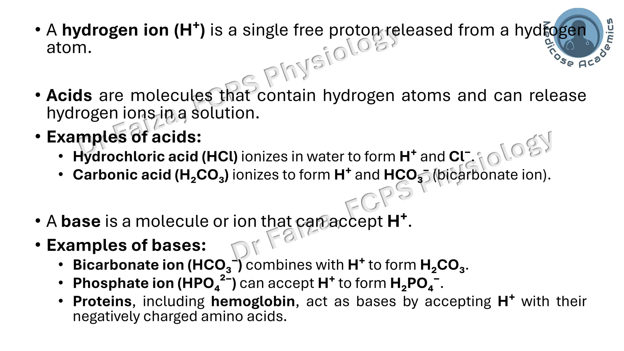 Acid base balance; interpretation & lines of defence