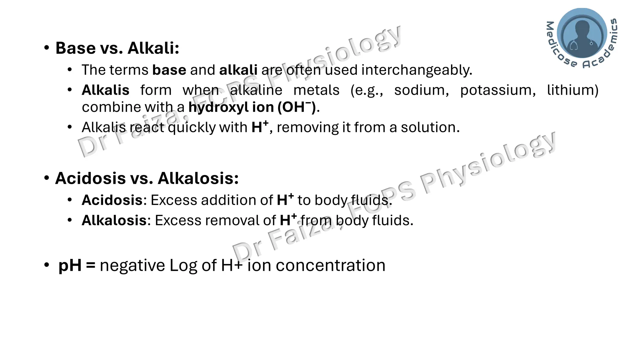Acid base balance; interpretation & lines of defence