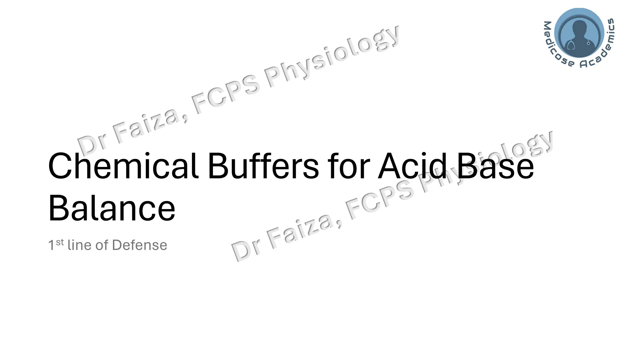 Acid base balance; interpretation & lines of defence