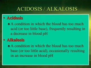 7ACIDSPhysiologically important acids include:Carbonic acid (H2CO3)Phosphoric acid (H3PO4)Pyruvic acid (C3H4O3)Lactic acid (C3H6O3)Phosphoric acidLactic acidPyruvic acidCarbonic acid