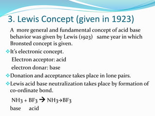 Lewis Concept Example Acid base concept | PPTX