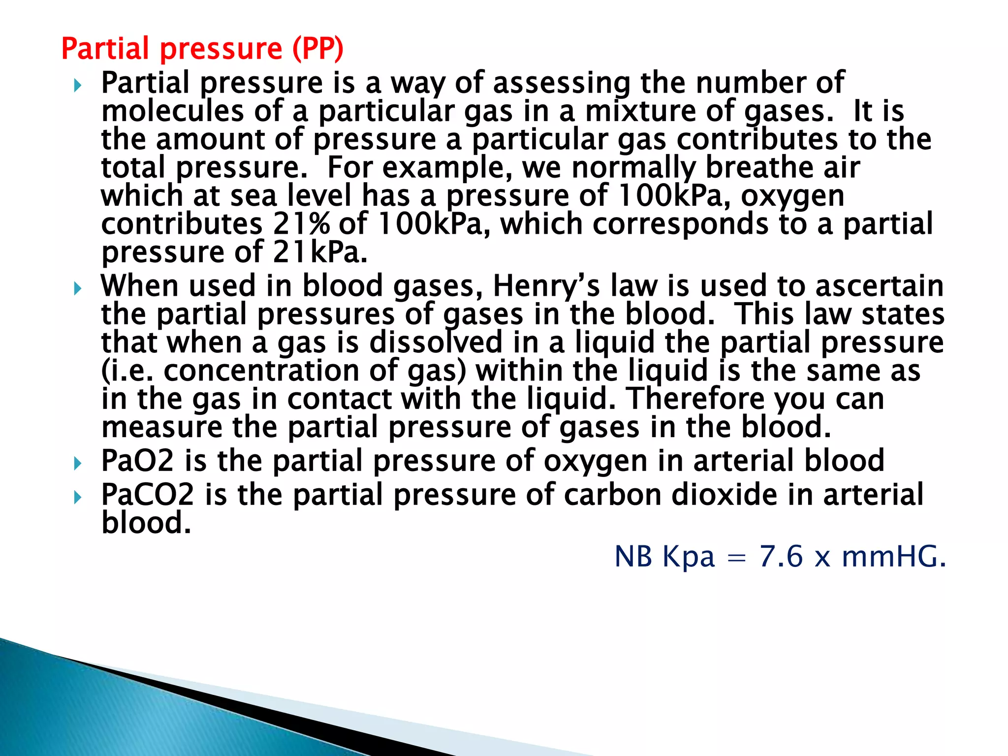 Acid base disorders (ARTERIAL BLOOD GASES) | PPTX