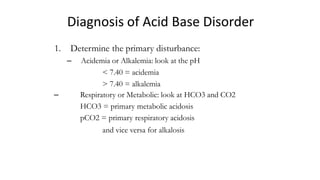 Acid base disorders