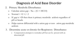 Acid base disorders