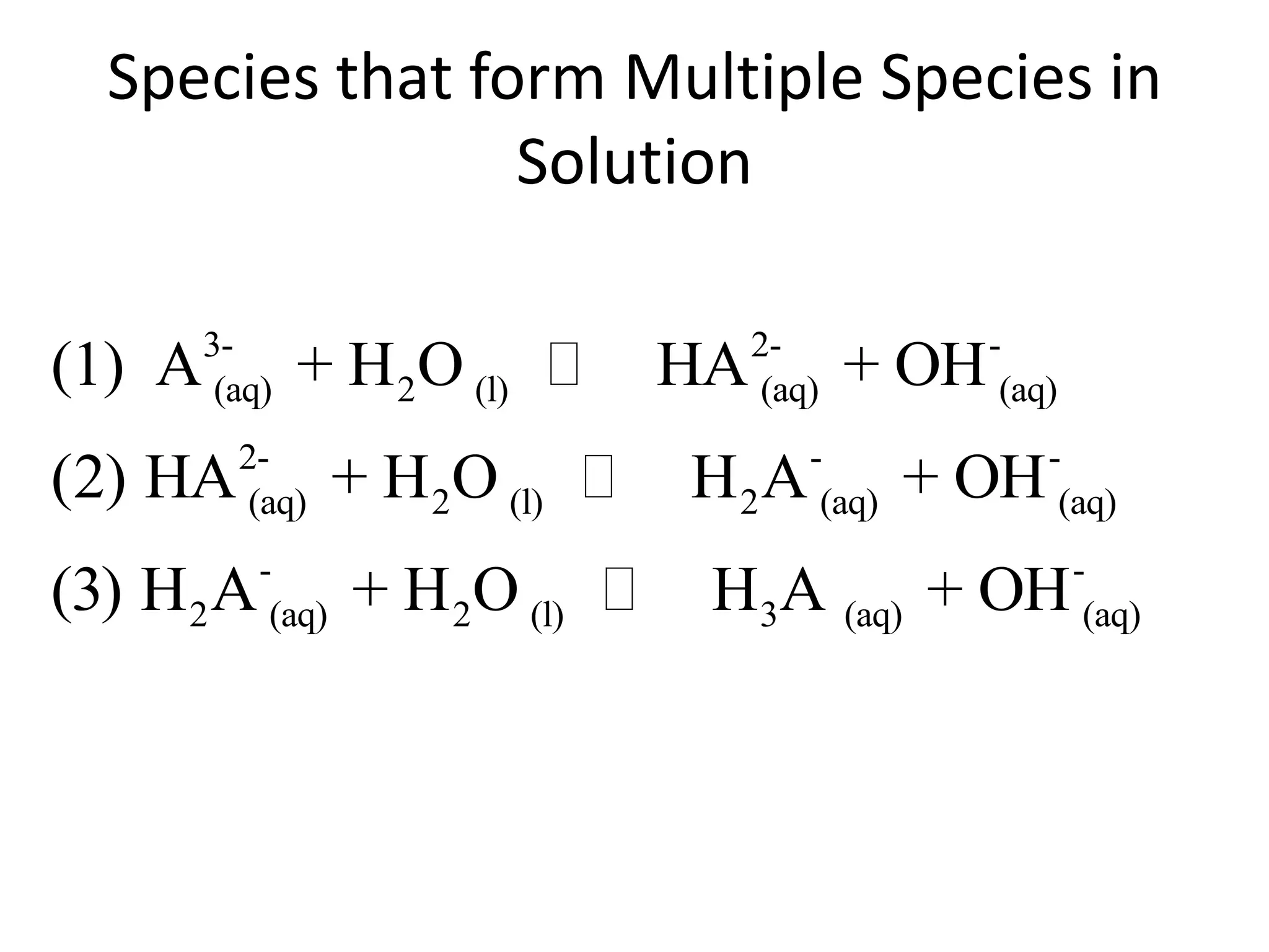 Species that form Multiple Species in Solution
