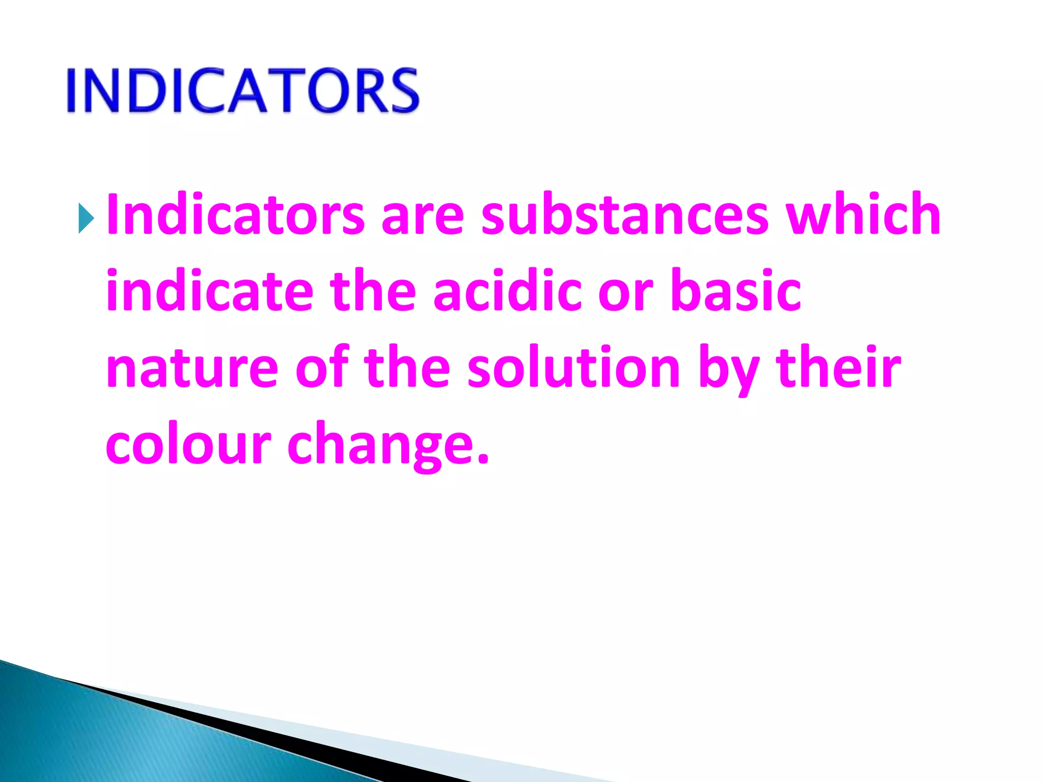 Acid base indicators chemistry PPT