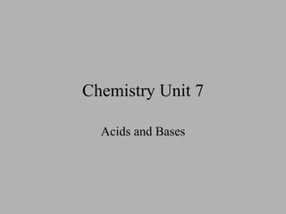 Chemistry Unit 7 Acids and Bases 