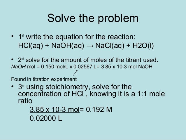 acid base titration calculations chemistry lab report example