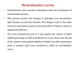 Neutralization Scale ACID BASE TITRATIONS, indicator used, types. | PDF