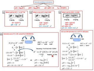 IB Chemistry on Acid Base, pH Scale and Ionic Product Water, Kw | PDF