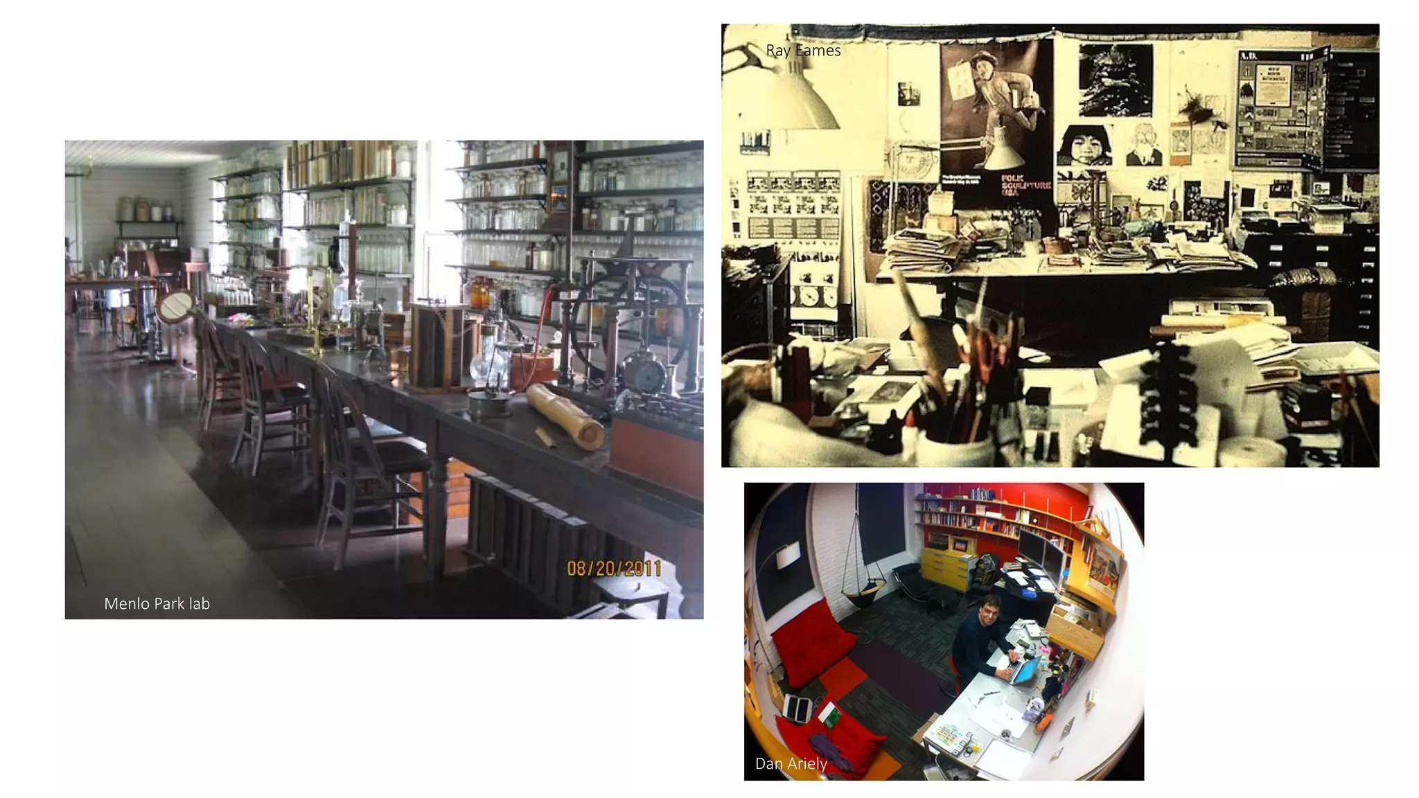 Menlo Park lab
Ray Eames
Dan Ariely
 