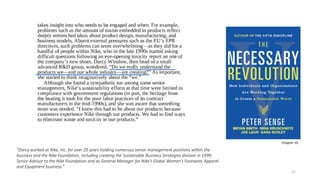 22
“Darcy worked at Nike, Inc. for over 20 years holding numerous senior management positions within the
business and the Nike Foundation, including creating the Sustainable Business Strategies division in 1999,
Senior Advisor to the Nike Foundation and as General Manager for Nike’s Global Women’s Footwear, Apparel
and Equipment business.”
Chapter 16
 