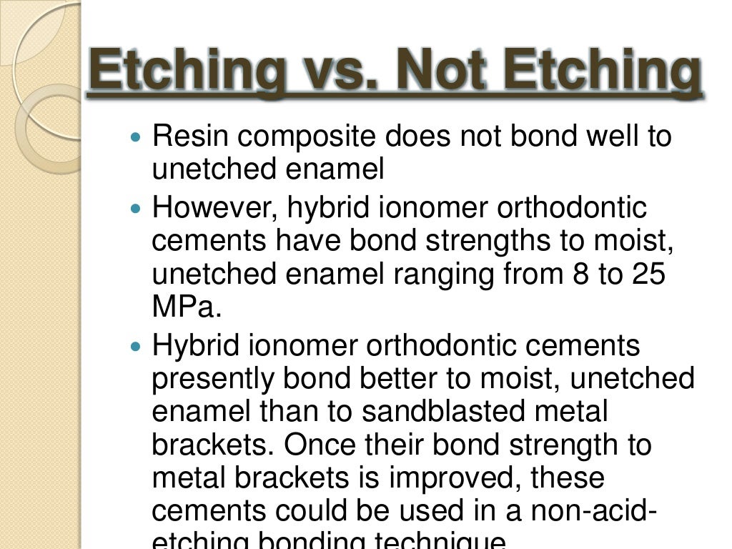 Acid Etching of Enamel and Bond Strength