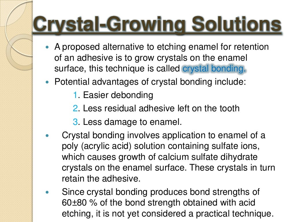Acid Etching of Enamel and Bond Strength