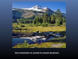 Una conclusión es cuando te cansas de pensar .

 