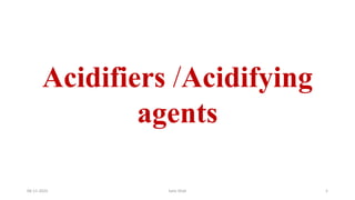 Acidifying Agents_Pharmaceutical Inorganic Chemistry_1st Sem_Pharmacy | PDF