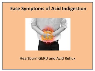 Ease Symptoms of Acid Indigestion
Heartburn GERD and Acid Reflux
 