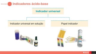 Indicadores ácido-base
Indicador universal
Indicador universal em solução Papel indicador
 