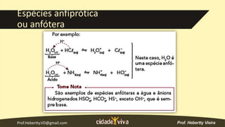 Prof.Hebertty.VD@gmail.com
Espécies anfiprótica
ou anfótera