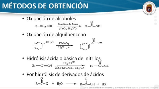 Metodos De Obtencion Y Principales Reacciones De Los Acido Carboxilicos