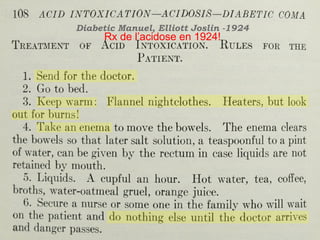 5
Diabetic Manuel, Elliott Joslin -1924
Rx de l’acidose en 1924!
 