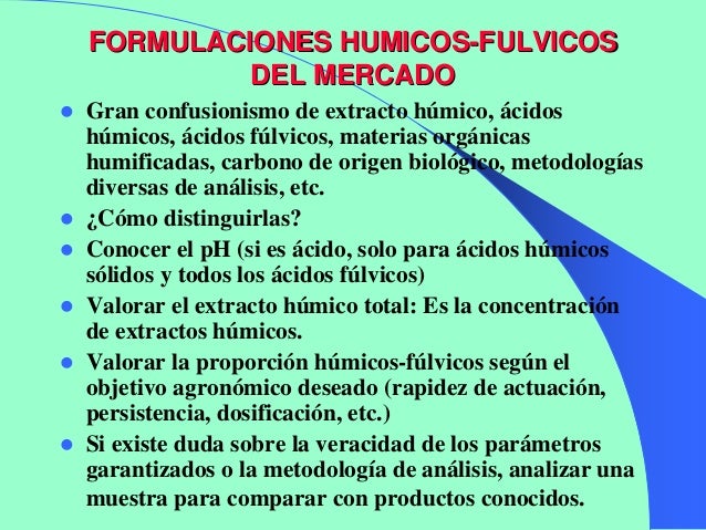 ventajas de los acidos humicos y fulvicos