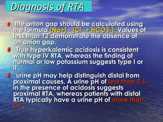 Comprehensive Overview of Renal Tubular Acidosis and Tubular Function | PPT