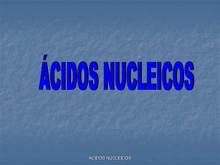ACIDOS NUCLEICOS ÁCIDOS NUCLEICOS 