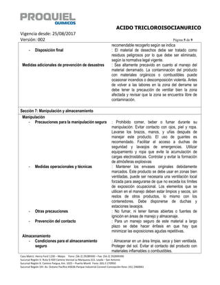 Acido tricloroisocianurico hsds | PDF