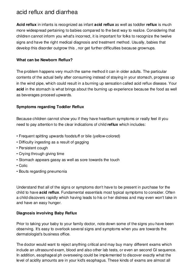 acid reflux and diarrhea