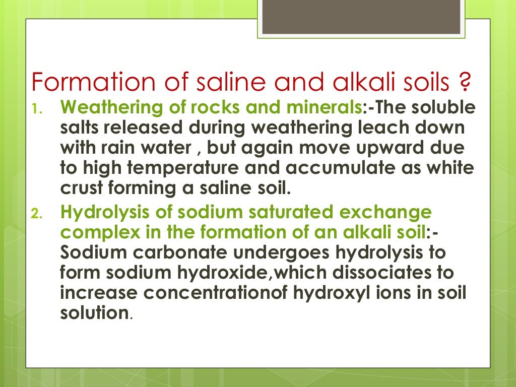 Acidic,Salic, And Alkali Soils