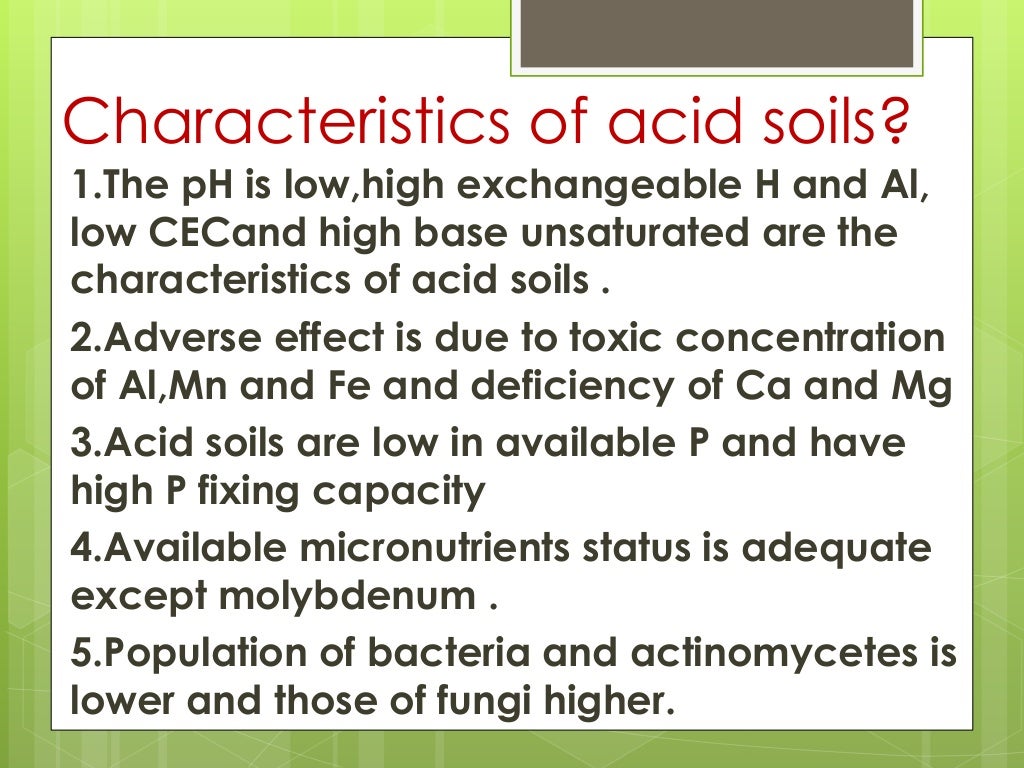 Acidic,Salic, And Alkali Soils