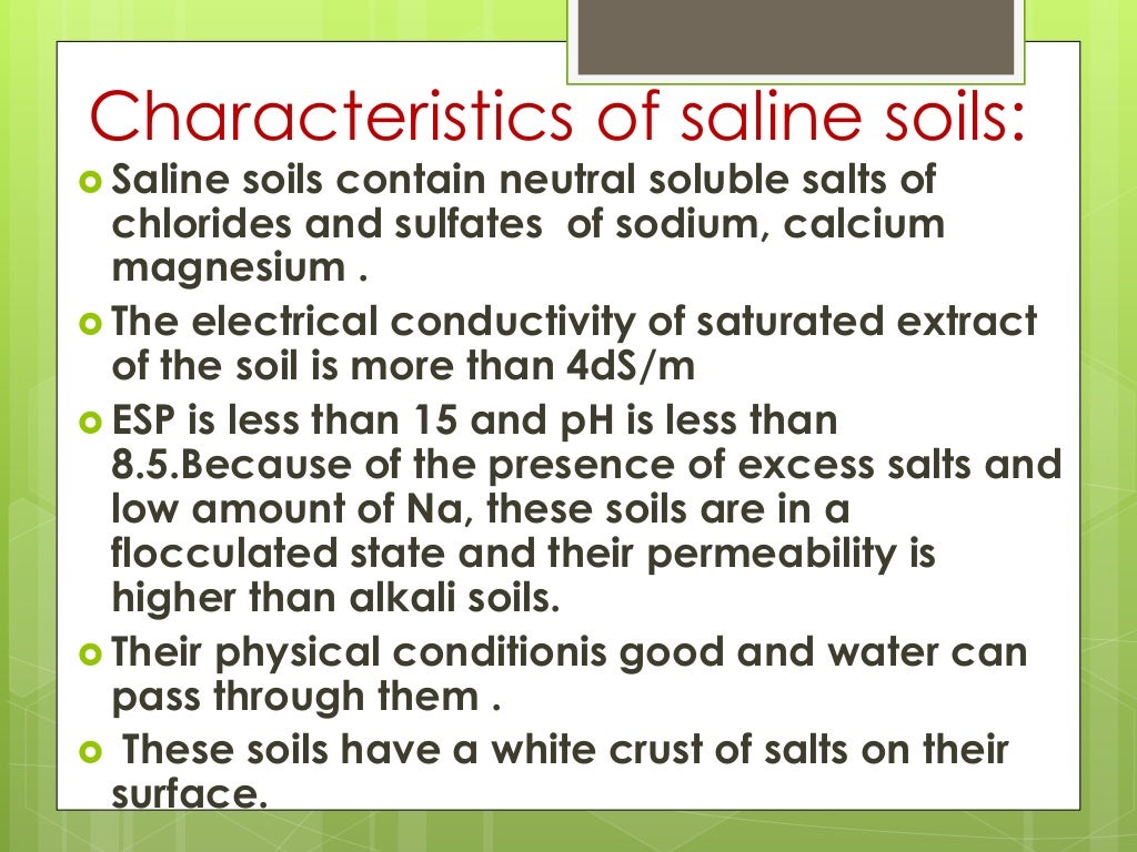 Acidic,Salic, And Alkali Soils
