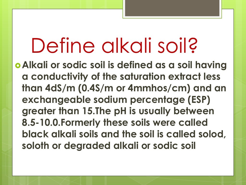 Acidic,Salic, And Alkali Soils