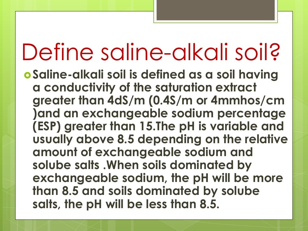 Acidic,Salic, And Alkali Soils