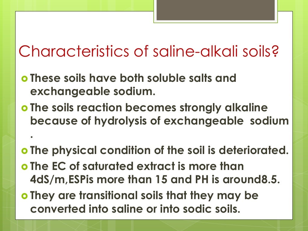 Acidic,Salic, And Alkali Soils
