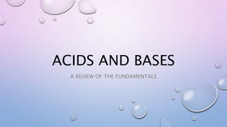 ACIDS AND BASES
A REVIEW OF THE FUNDAMENTALS
 