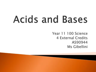 Year 11 100 Science
4 External Credits
AS90944
Ms Gibellini
 