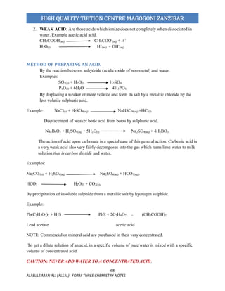 Acids and base for O level chemistry | PDF