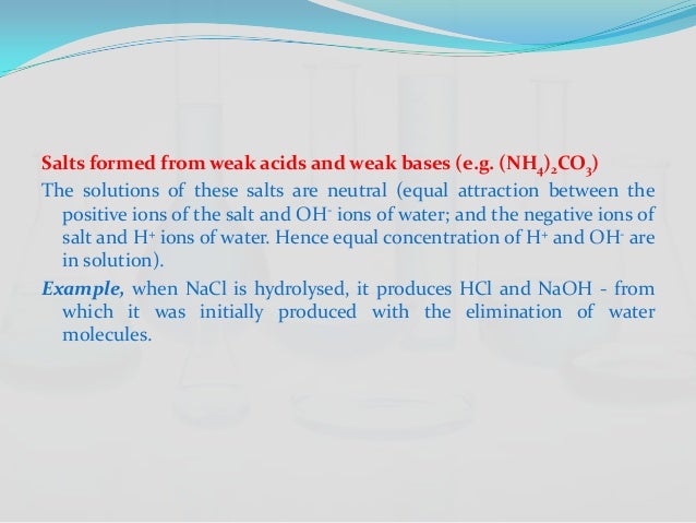 acids bases and salts which one of these salts will form an acidic solution upon dissolving in water