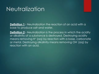 Neutralizing Definition English Acids, bases and salts | PPTX