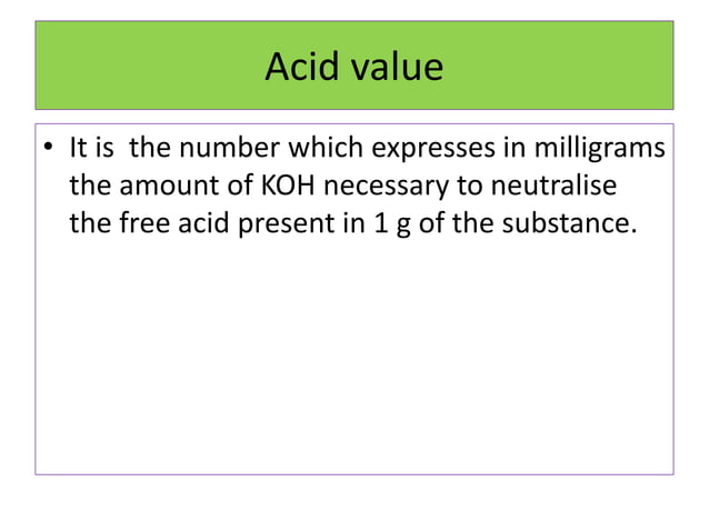 What Is Acid Value – Acid value explained – IMUW