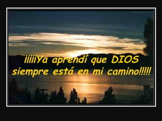 ¡¡¡¡¡Ya aprendí que DIOS
siempre está en mi camino!!!!!
 