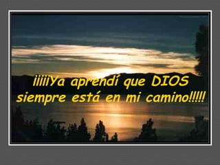 ¡¡¡¡¡Ya aprendí que DIOS siempre está en mi camino!!!!!  
