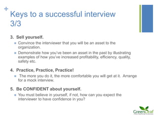 Efficiency Interview Acing the Interview | PPTX