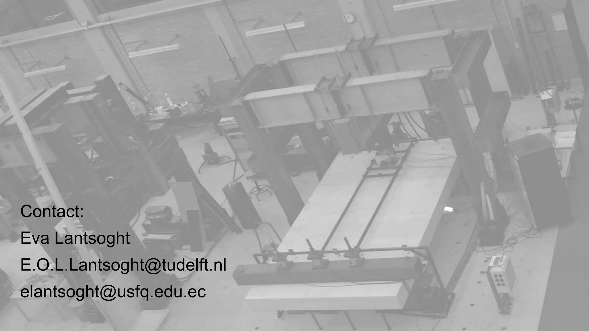 33Shear Testing of Prestressed Concrete Girder Bridges
Contact:
Eva Lantsoght
E.O.L.Lantsoght@tudelft.nl
elantsoght@usfq.edu.ec
 