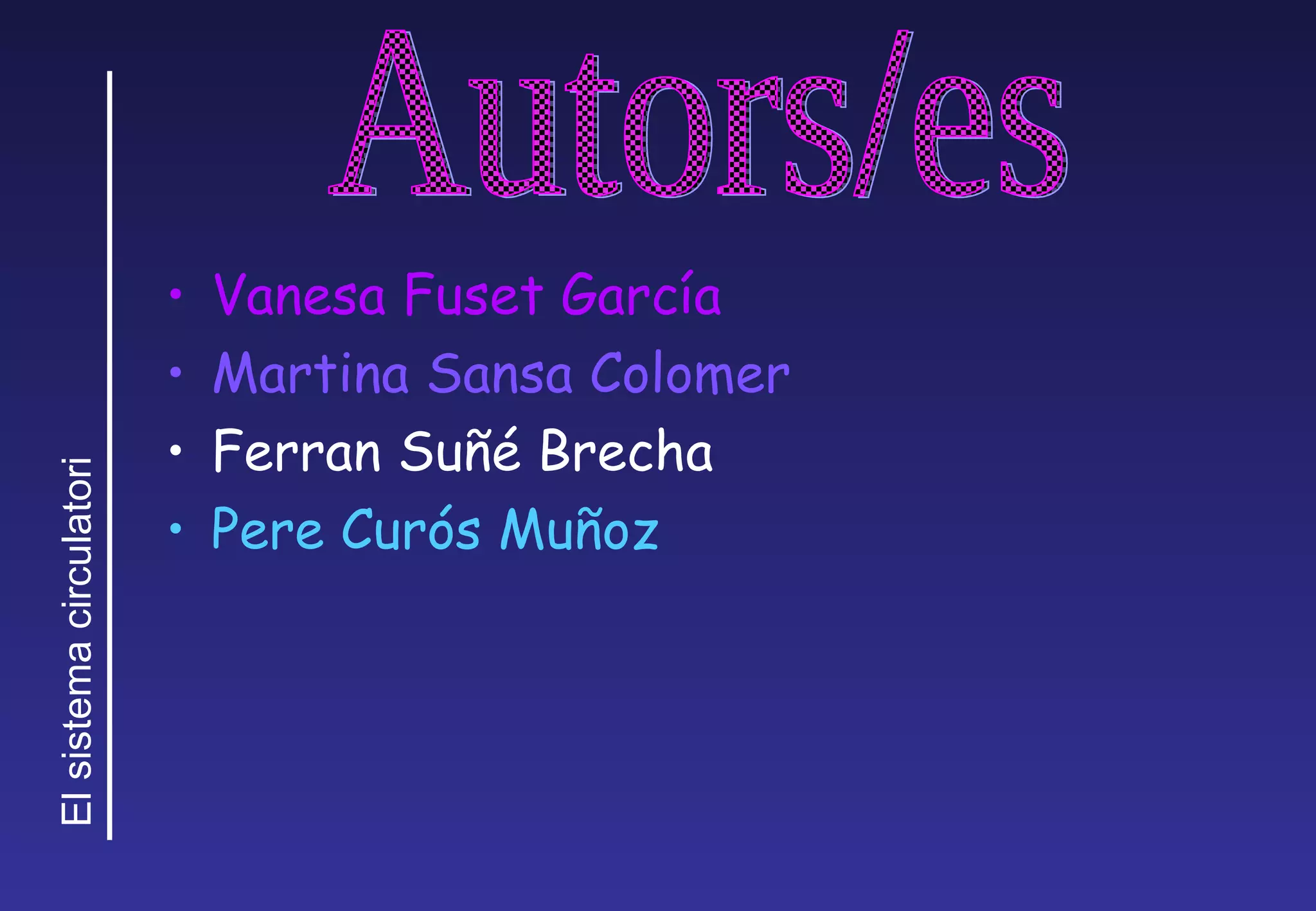 Vanesa Fuset Garc í a Martina Sansa Colomer Ferran Suñ é  Brecha Pere Cur ó s Muñoz Autors/es 