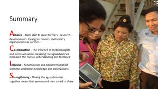 Agroclimate Information Systems (ACIS) for women and ethnic minority farmers in Southeast Asia