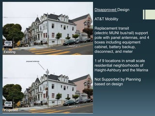 Original Design (wide electric meter, & a significant pole height increase carrier insisted was necessary to meet GO 95 utility rules)
 
